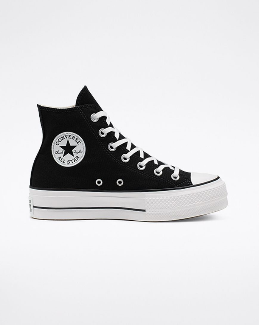 Topanky Na Platforme Converse Chuck Taylor All Star Lift Platene Vysoke Damske Čierne Biele | SK SFDC112